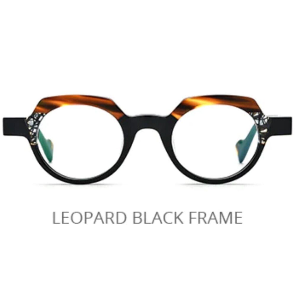 HEPIDEM Leopard Black Acetate Eyeglasses Frames & Lens